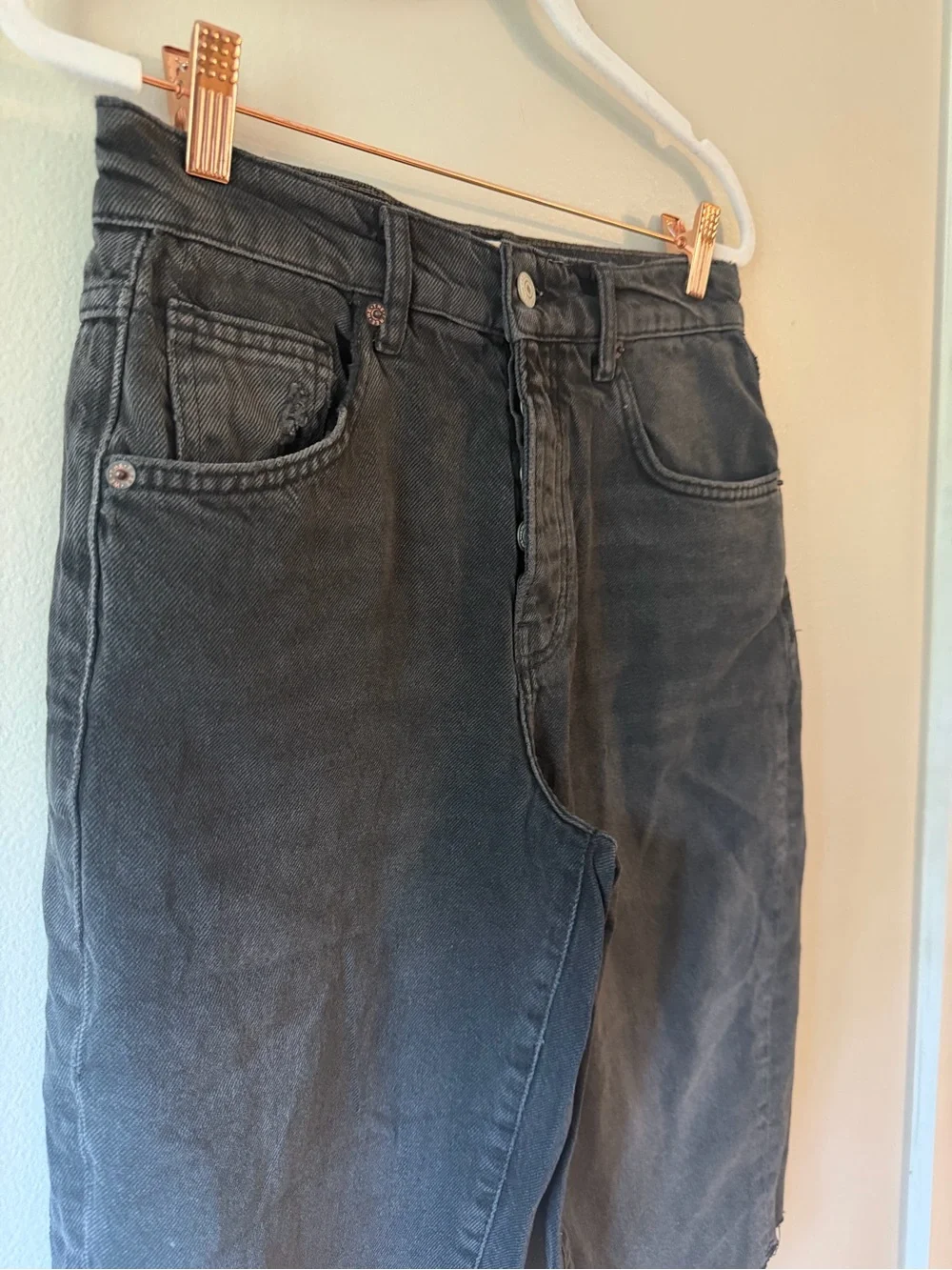 We The Free- Black High-Rise Denim Cutoff Shorts